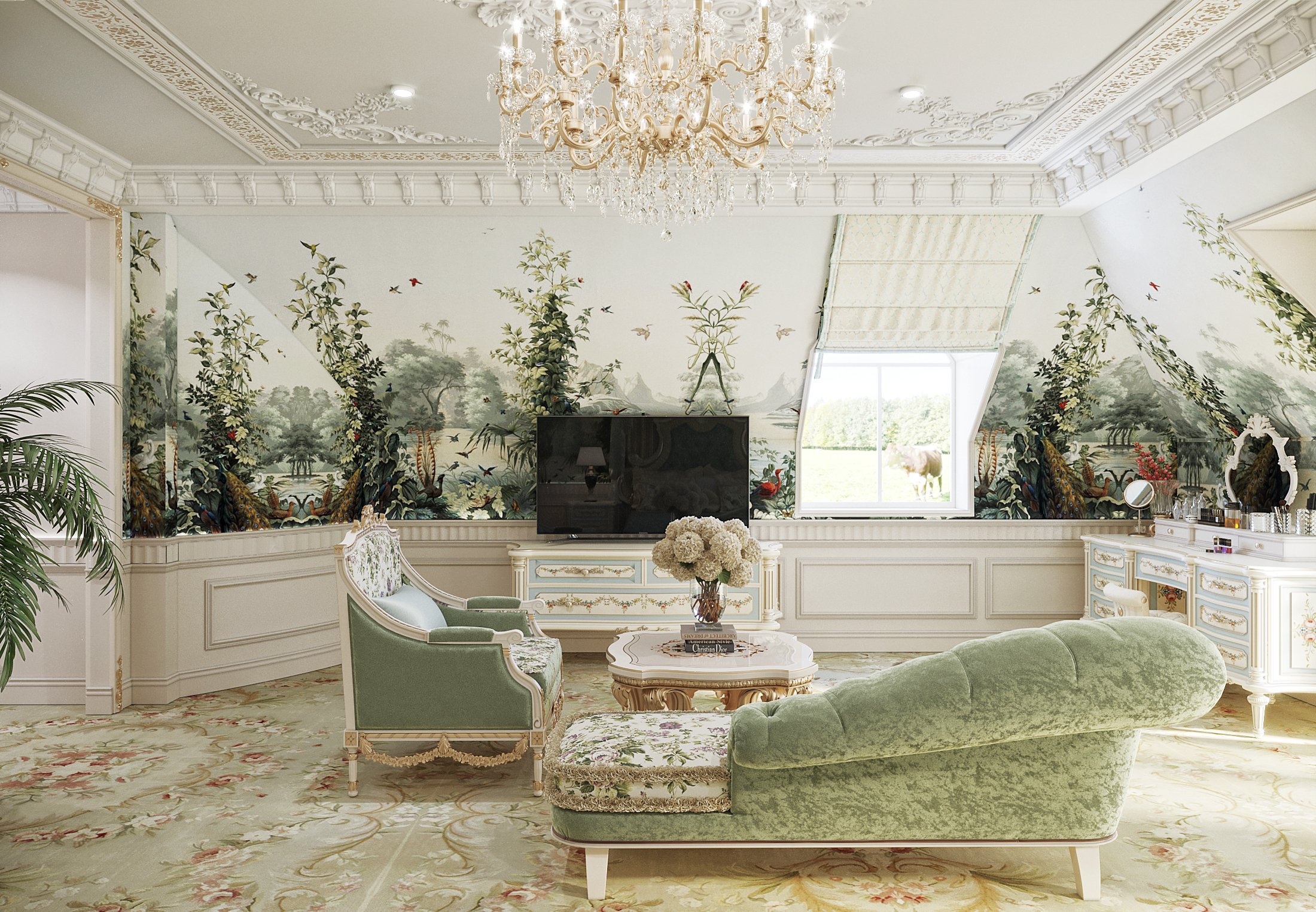 Элегантная Спальня в классическом стиле, Antonovych Design