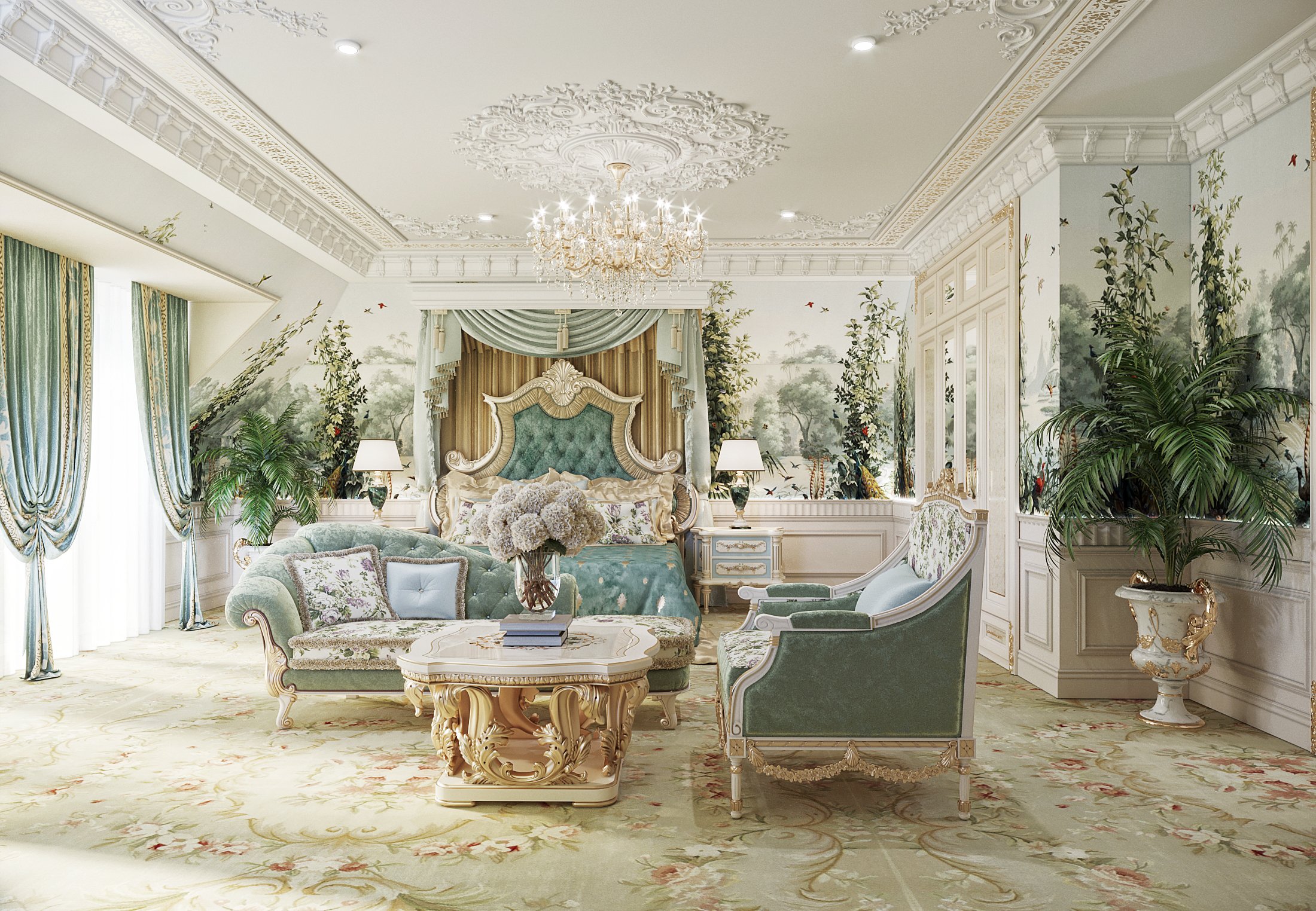 Стильная Спальня в классическом стиле, Antonovych Design