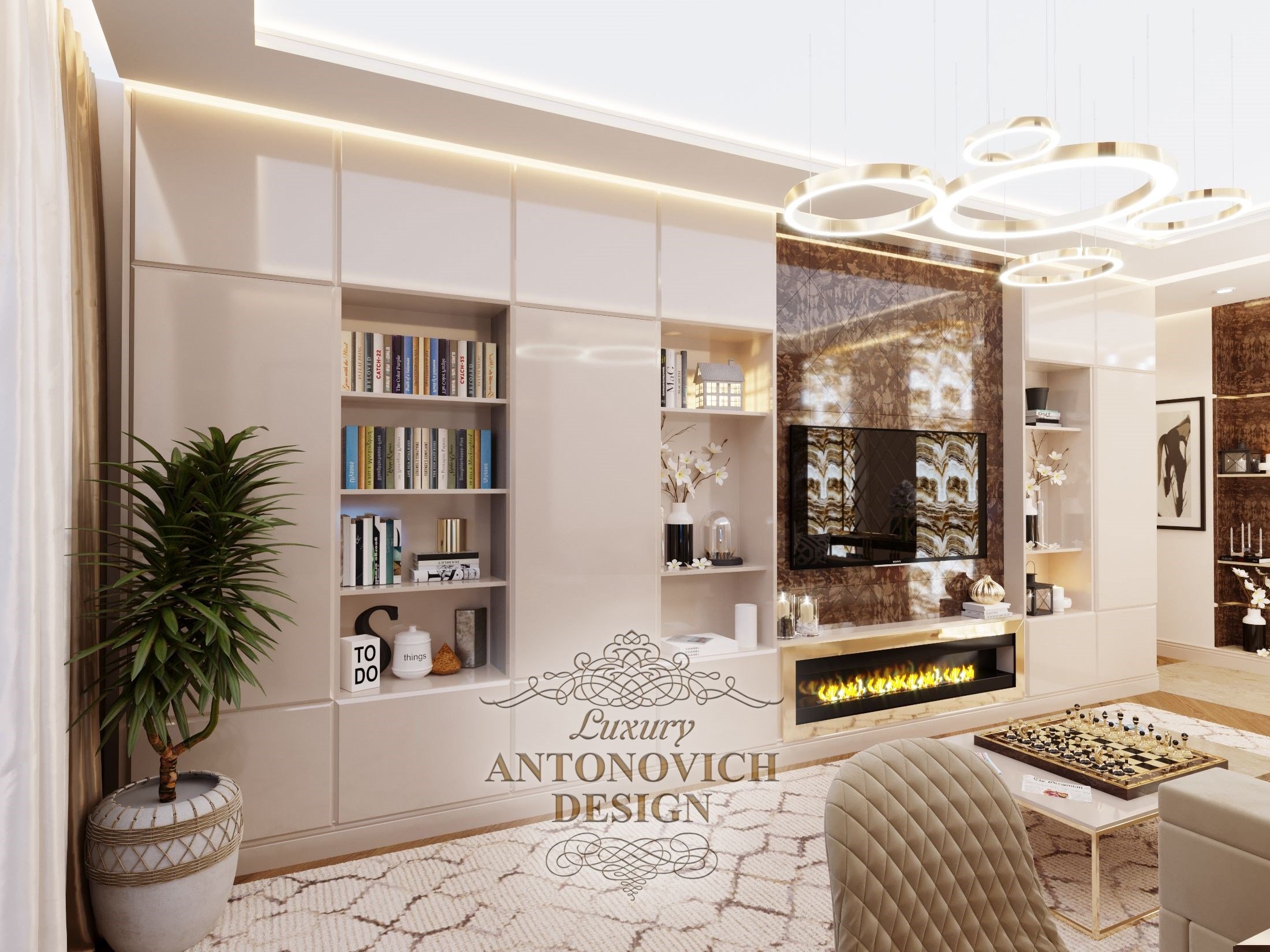 Дизайн гостиной в ЖК Австрийский Квартал (Астана) от дизайн студии Antonovych Design
