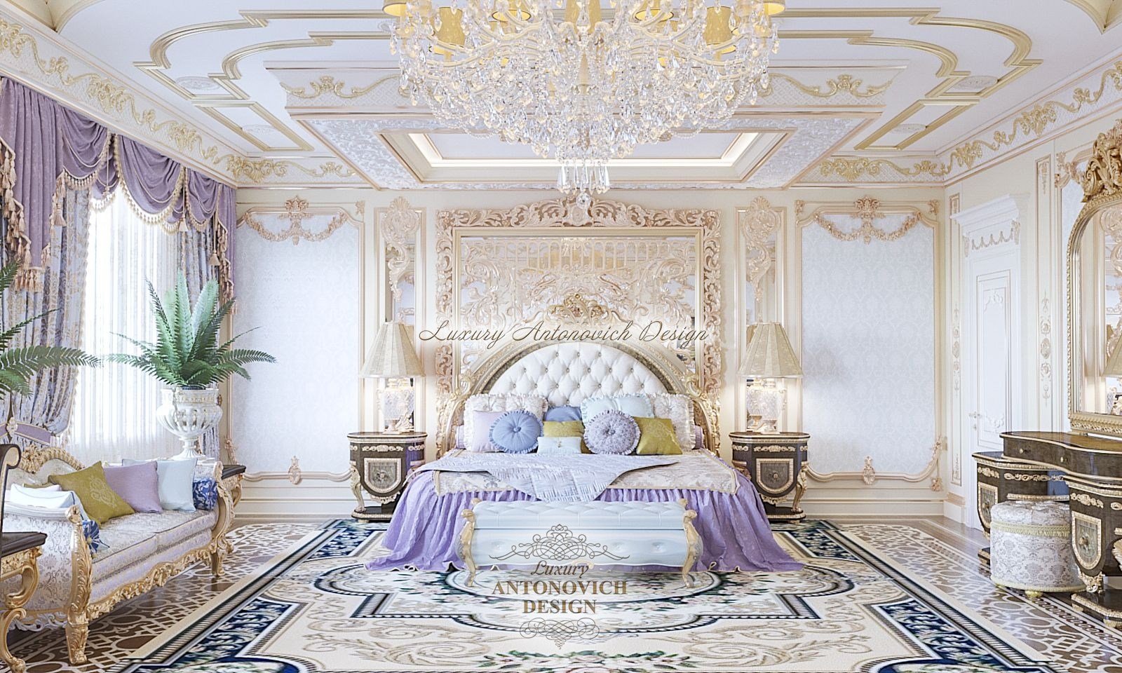 Элегантный дизайн спальни в проекте квартиры в Грозном