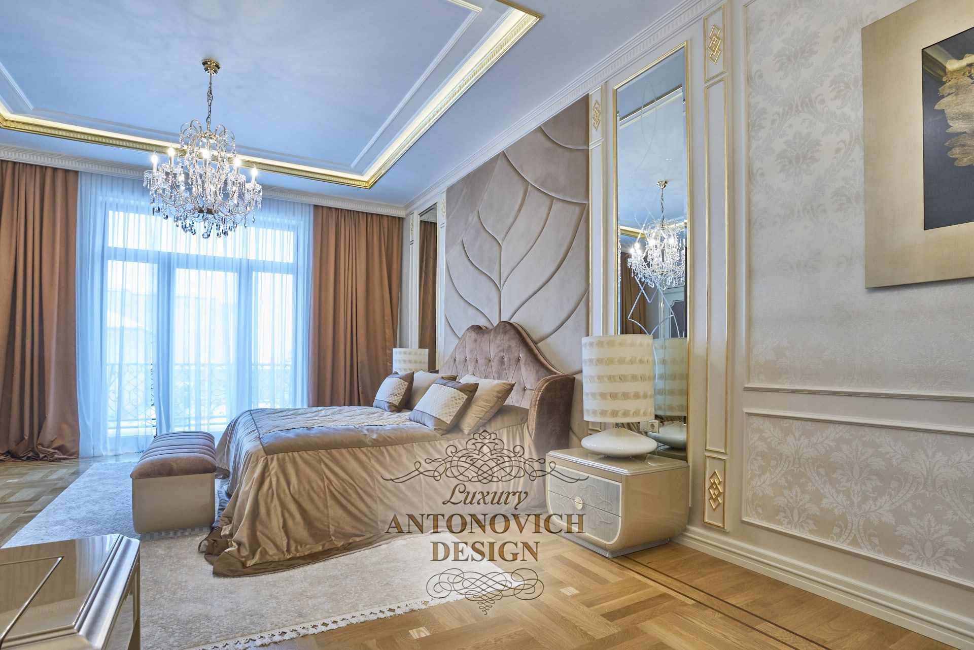 Дизайн спальни в неоклассическом стиле в Алматы