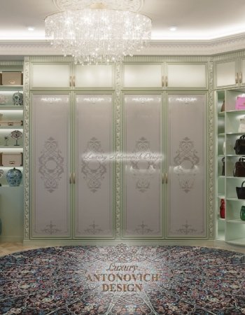 Изысканный гардероб в классическом стиле, апартаменты в ЖК Dostyk Residence, Алматы