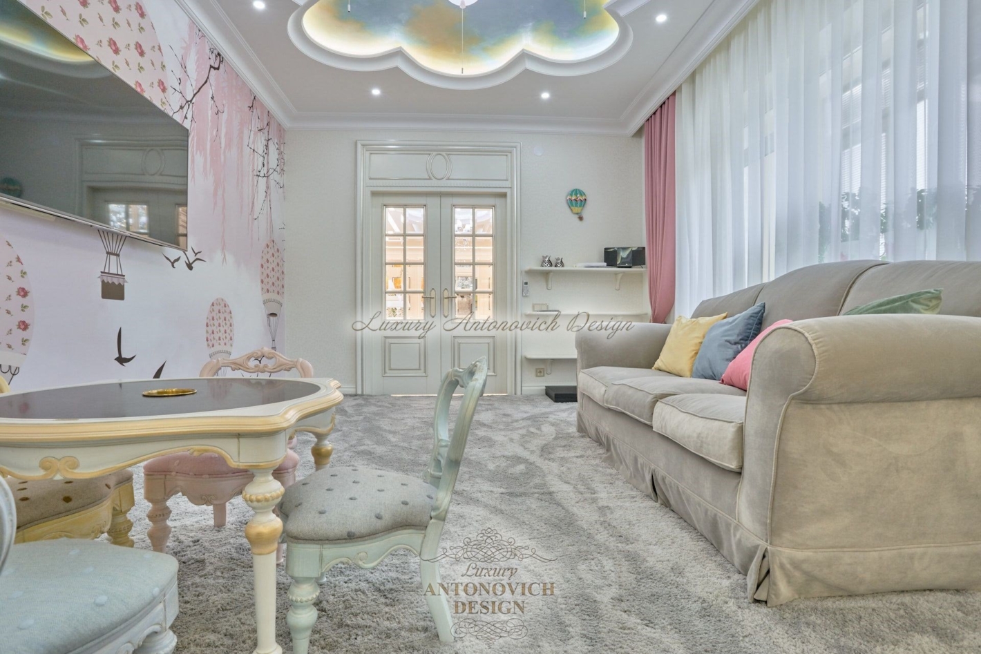 Дизайн интерьера спальни дочери в стиле новая классика, квартира в Астане