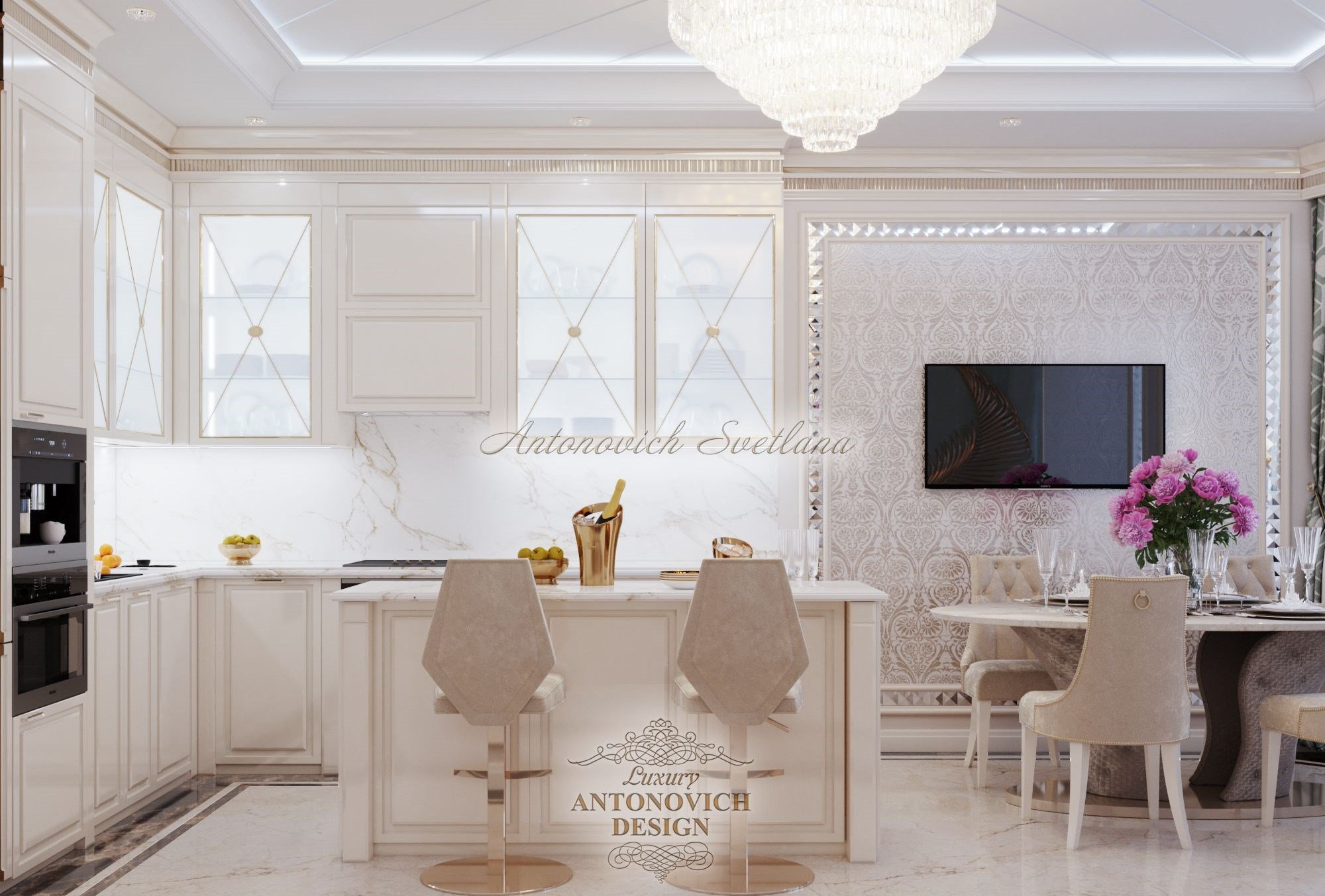 Эксклюзивный неоклассический  дизайн интерьера гостиной, Квартира в ЖК Солнечная Ривьера, Киев