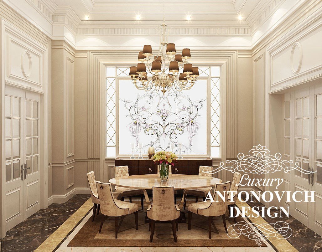 Элитный дизайн интерьера дома с элитной мебелью в стиле современная классика от студии Antonovych Design