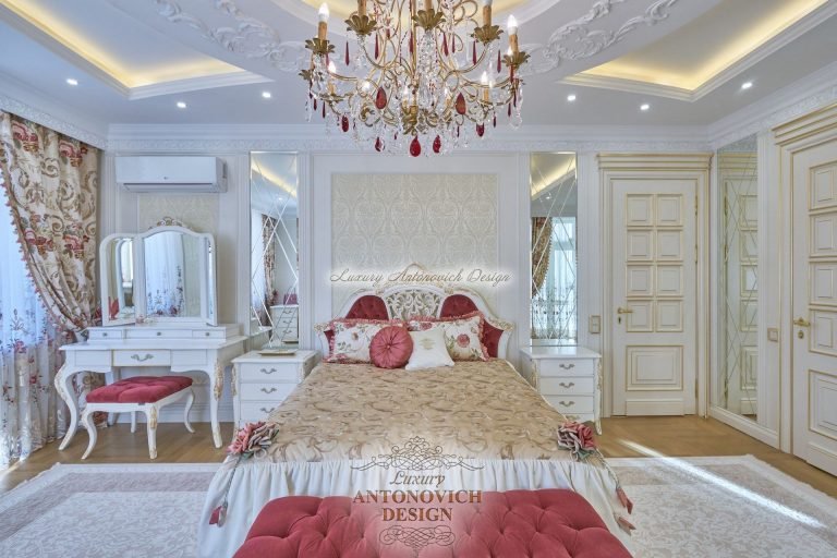 Шторы в стильной комнате дочери в классическом стиле, коттедж Астана