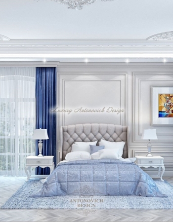 Эксклюзивный дизайн интерьера  спальни Зарины особняка в Астане