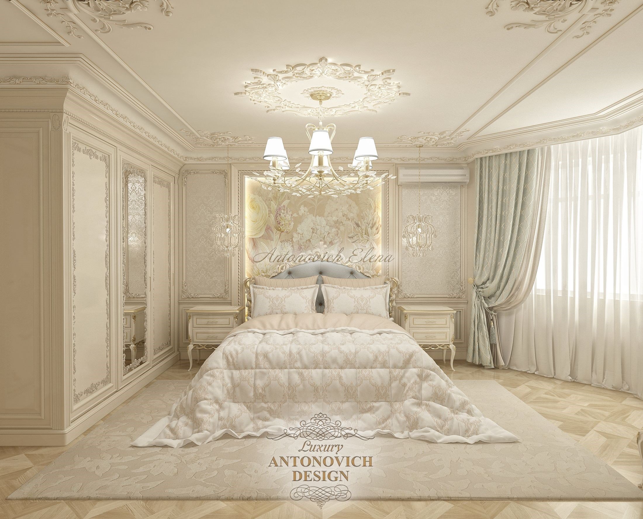 Спальня в классическом стиле. Квартира в ЖК Симфония Набережных, Москва