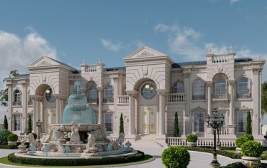 Дизайн дворца с фонтаном
