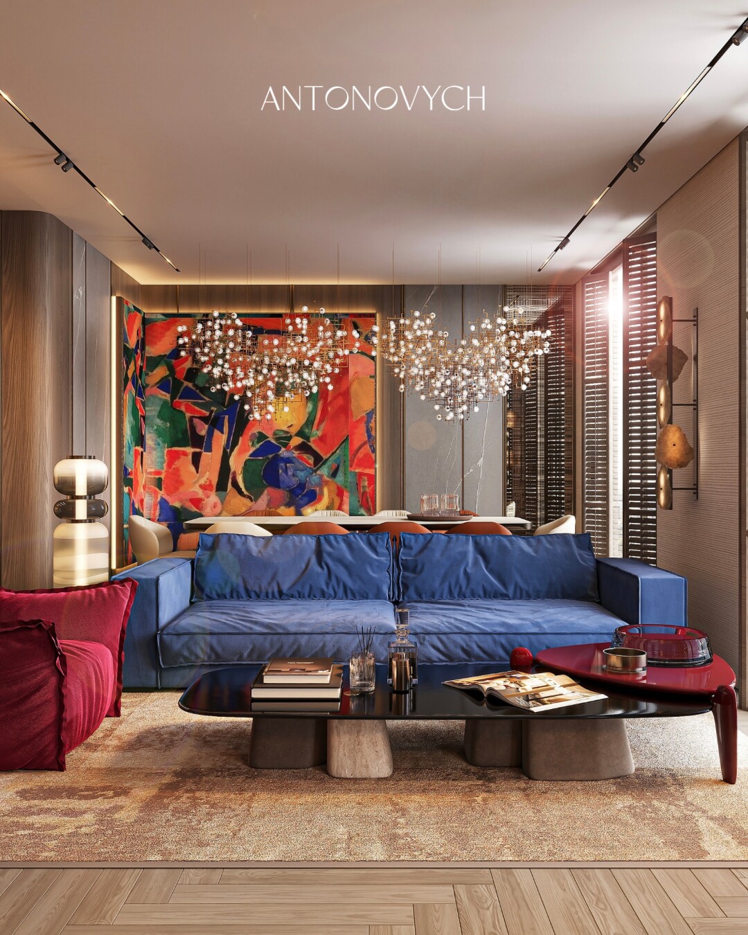 Swiss Collection by RAAF Group — арт-концепция интерьера гостиной